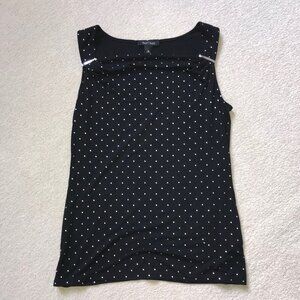 White House Black Market Women Top Size M Swiss Dot Square Neck Sleeveless